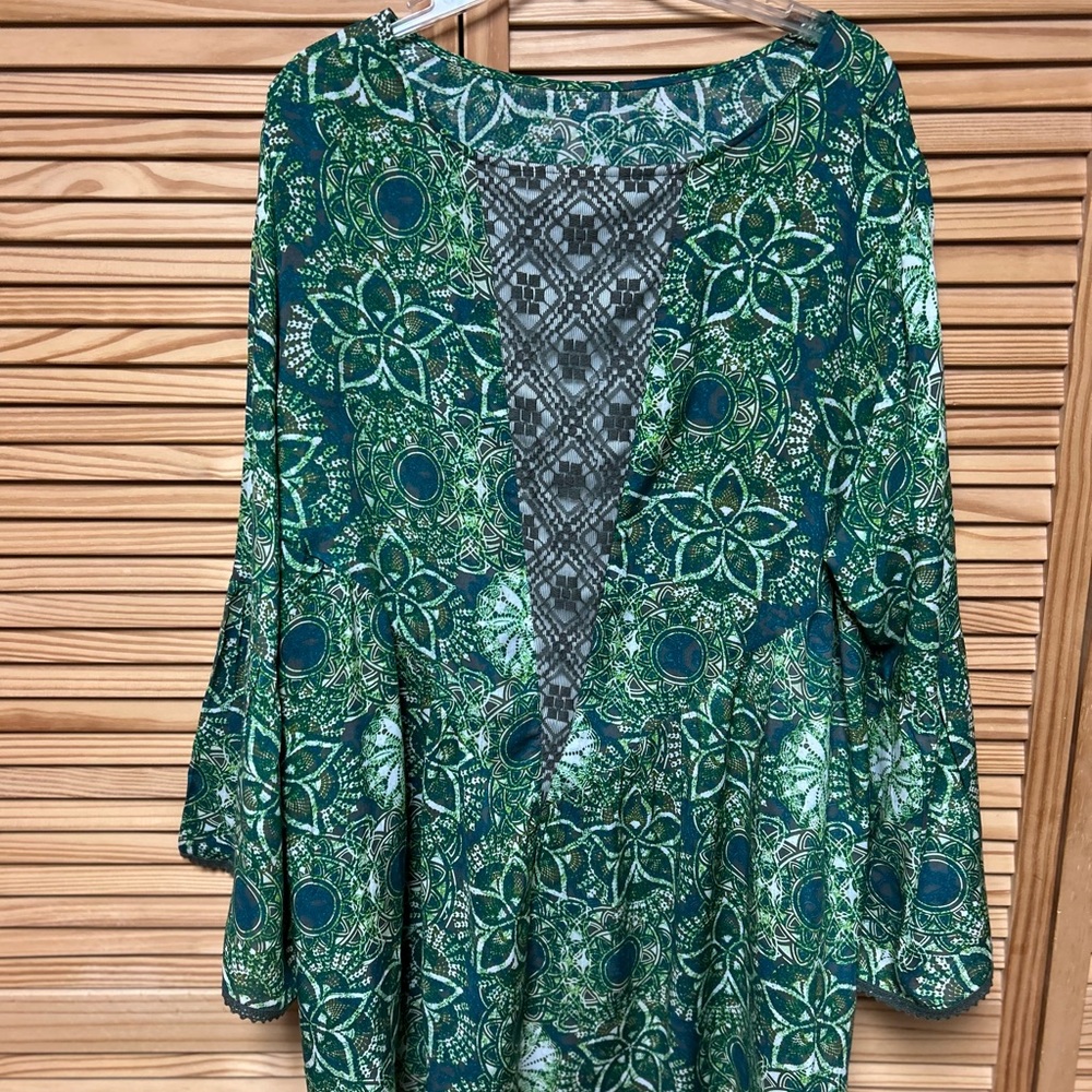 Westbound Green Patterned Top